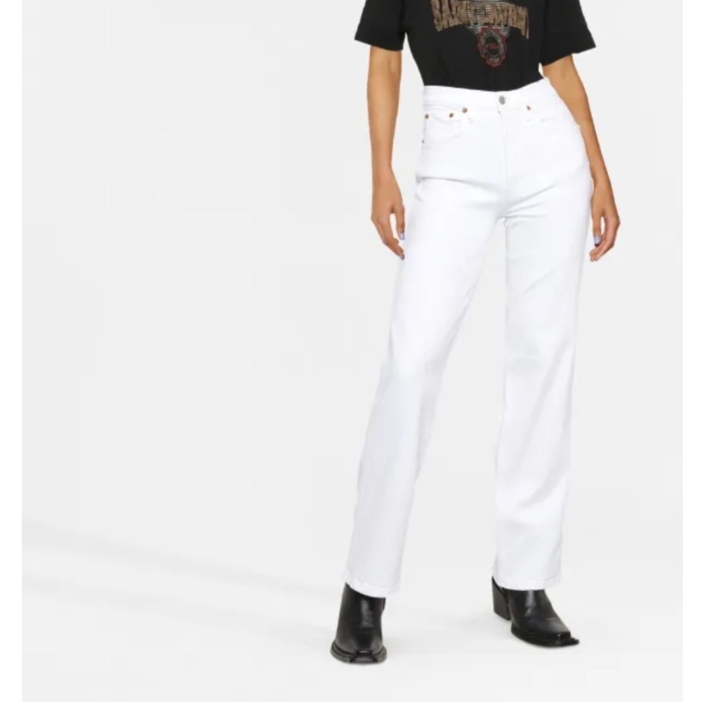 Worn once Re/Done White Straight Leg Jeans